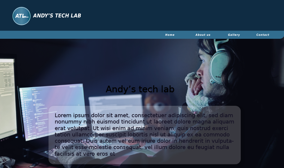 Koncepcja strony Andy’s Tech Lab